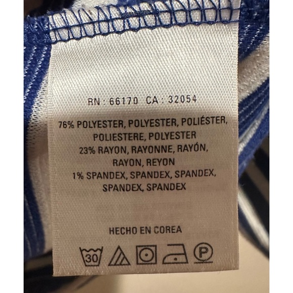 Anthropologie Postmark Genoa Striped Top Size Medium - Nautical Blue & White - Picture 3 of 7